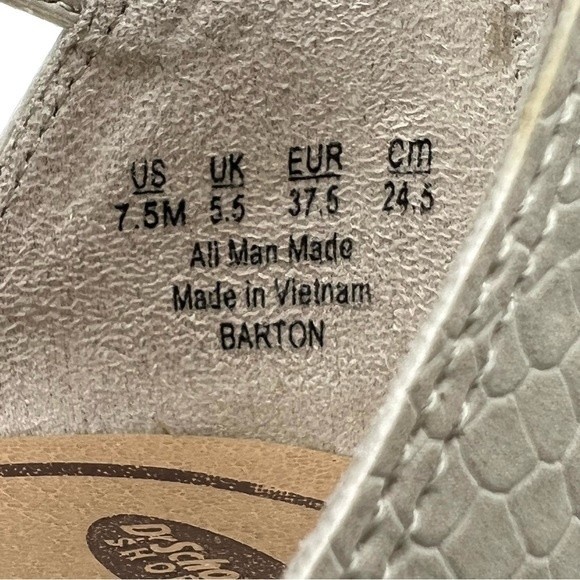 Dr Scholls Womens Size 7.5 Barton Light Gray Cream Faux Snakeskin Wedges Shoes - Picture 12 of 12